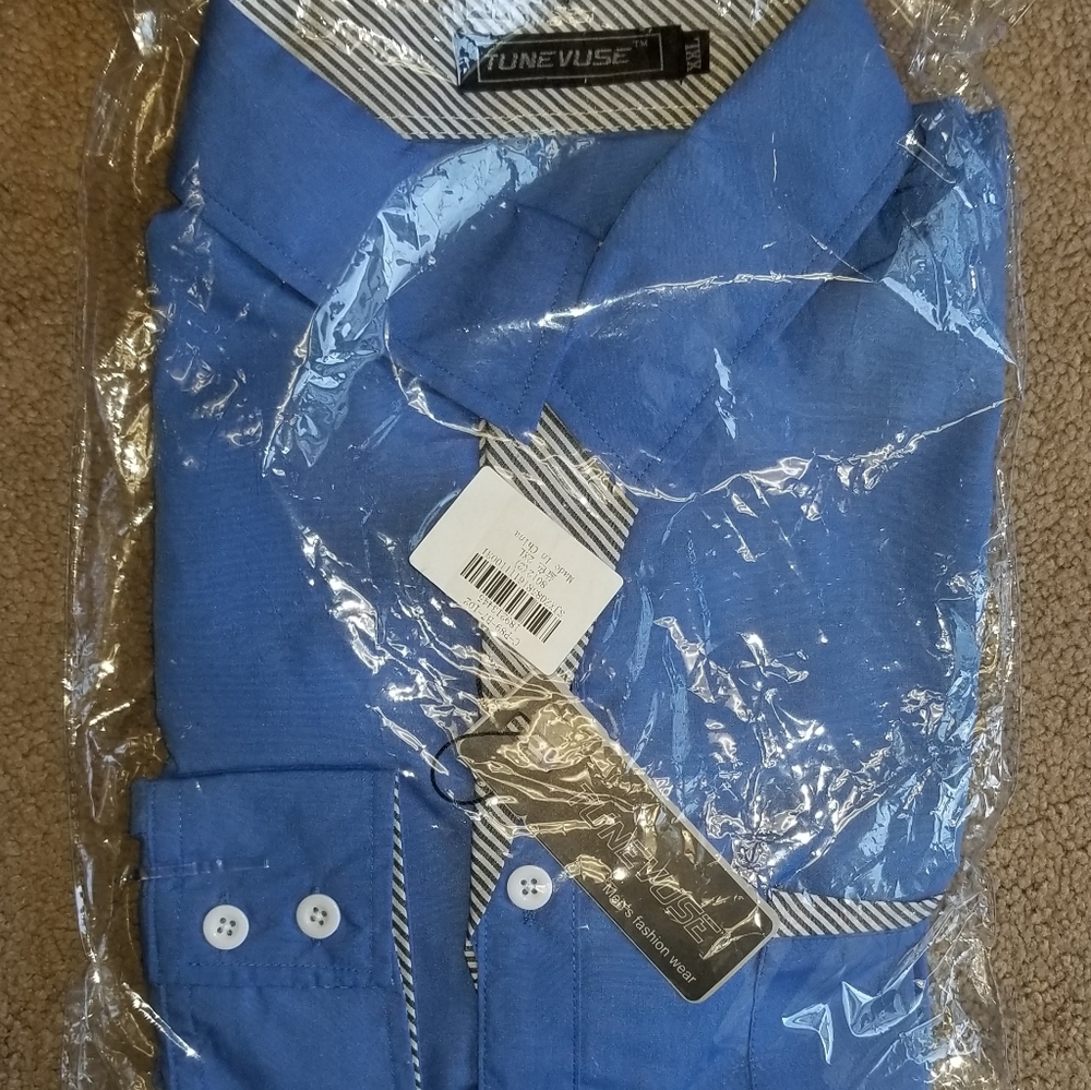 Men long sleeve blue shirt xx